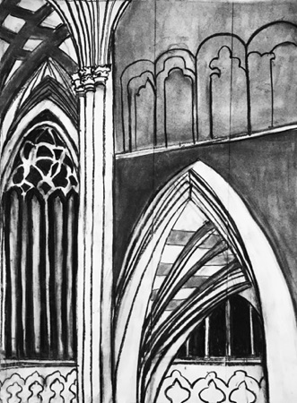 Saint Patrick’s Cathedral
2019; Charcoal on paper, 24 x 18"